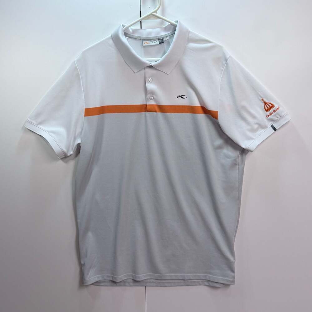 KJUS Men's Luan Colour Block Polo Shirt Castle Stuart Golf Course Logo